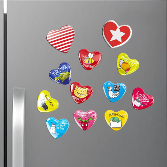 Heart Custom Premium Hardcover Fridge Photo Magnets or Your Design | 2.24 x 2.05 inch (57x52mm)