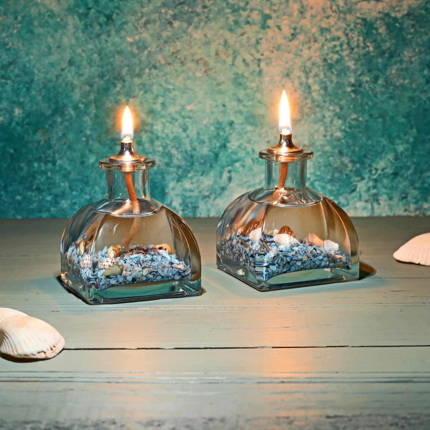 The Lux Bliss Ocean Pyramid Decorative Oil Lamp Candle Set of 2 x 100 ml (2 x 3.38 Ounce)