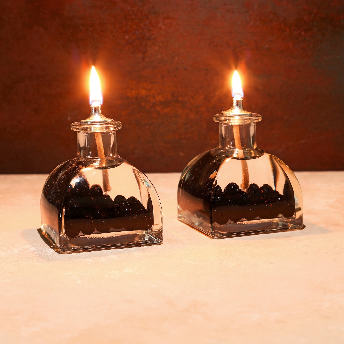 The Lux Bliss Pearl Decorative Oil Lamp Candle Set of 2 x 100 ml (2 x 3.38 Ounce)