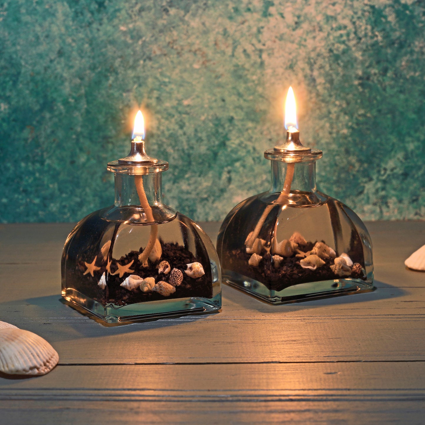 The Lux Bliss Ocean Pyramid Decorative Oil Lamp Candle Set of 2 x 100 ml (2 x 3.38 Ounce)