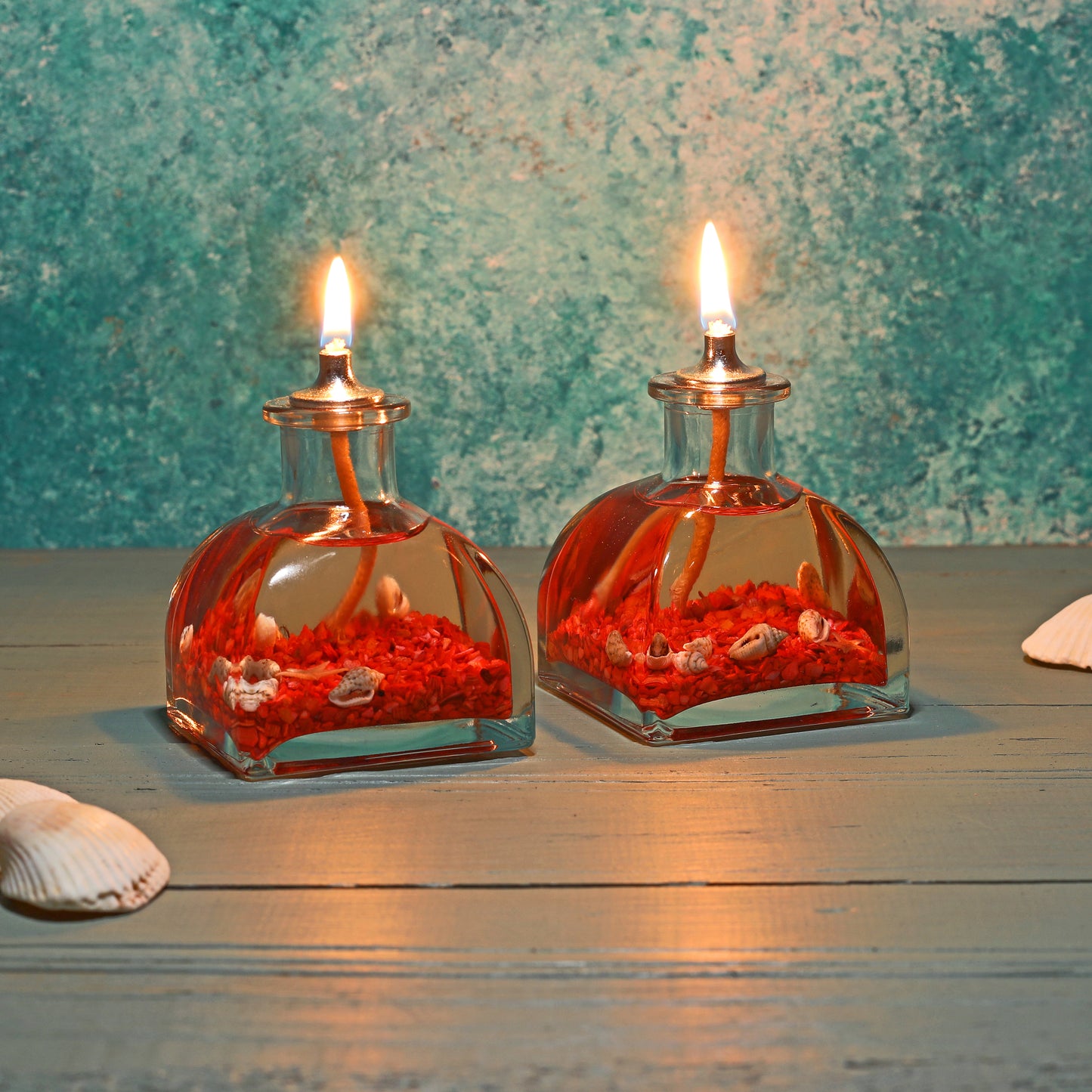 The Lux Bliss Ocean Pyramid Decorative Oil Lamp Candle Set of 2 x 100 ml (2 x 3.38 Ounce)