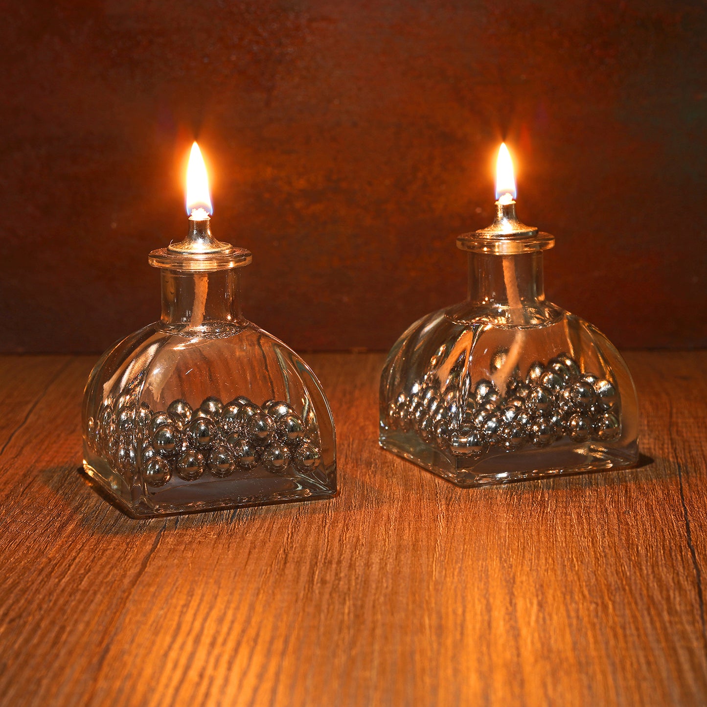 The Lux Bliss Pearl Decorative Oil Lamp Candle Set of 2 x 100 ml (2 x 3.38 Ounce)