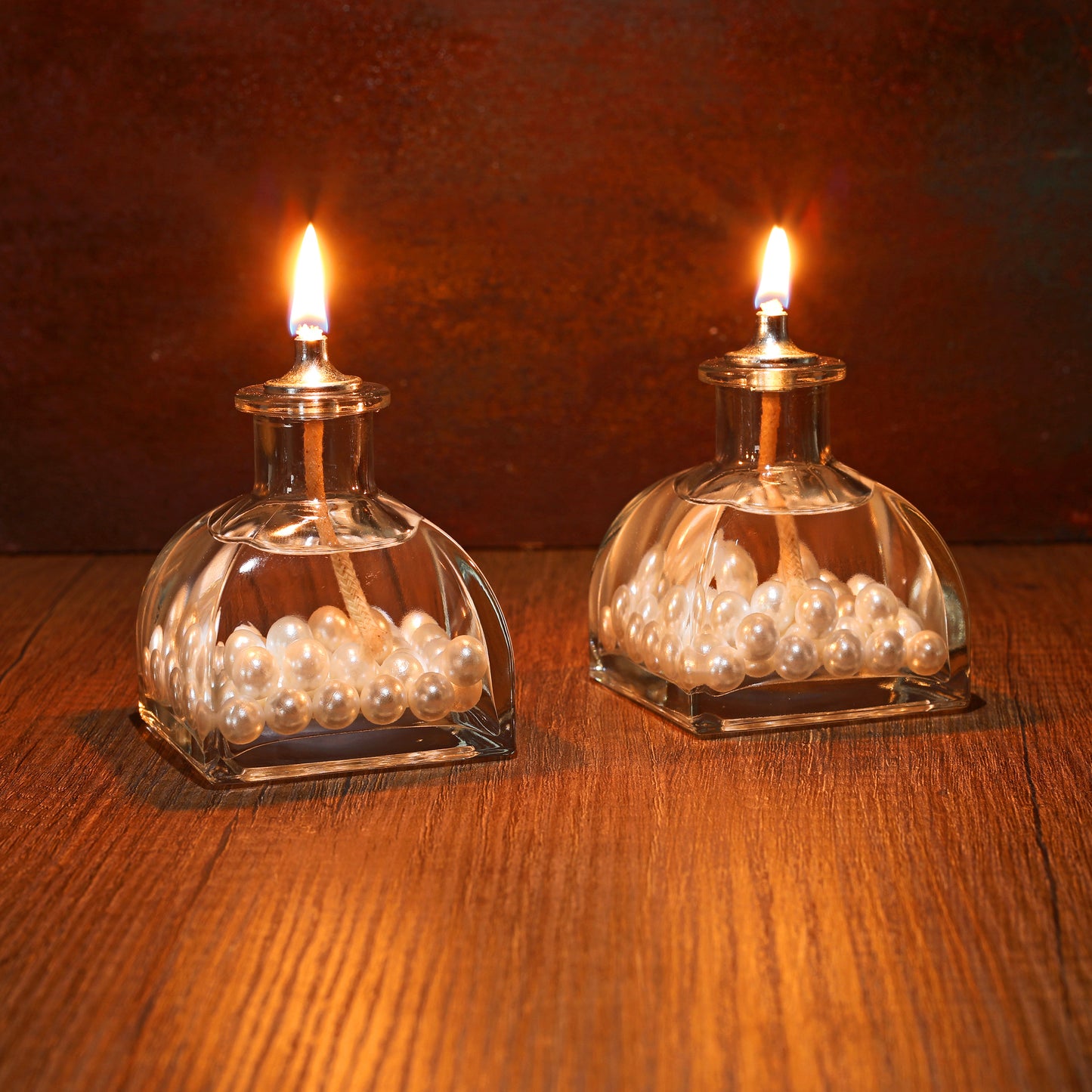 The Lux Bliss Pearl Decorative Oil Lamp Candle Set of 2 x 100 ml (2 x 3.38 Ounce)