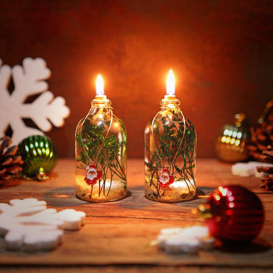 The Lux Bliss Christmas Decorative Oil Lamp Candle Set of 2 x 100 ml (2 x 3.38 Ounce)