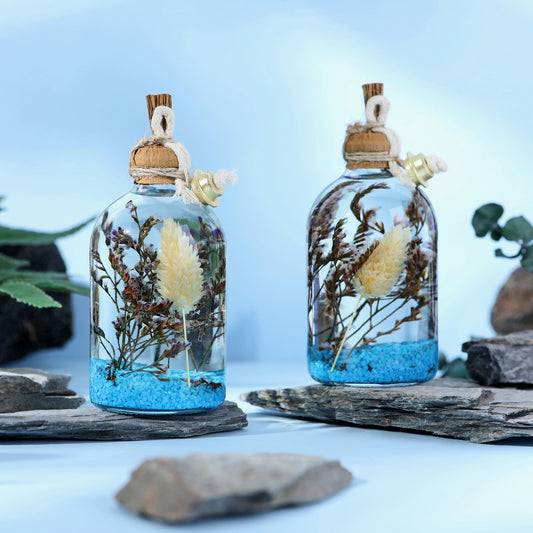 The Lux Bliss Blue Decorative Oil Lamp Candle Set of 2 x 100 ml (2 x 3.38 Ounce)