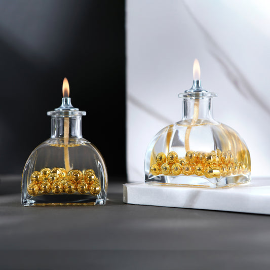 The Lux Bliss Pearl Decorative Oil Lamp Candle Set of 2 x 100 ml (2 x 3.38 Ounce)