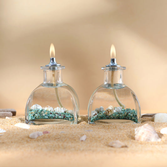 The Lux Bliss Ocean Pyramid Decorative Oil Lamp Candle Set of 2 x 100 ml (2 x 3.38 Ounce)