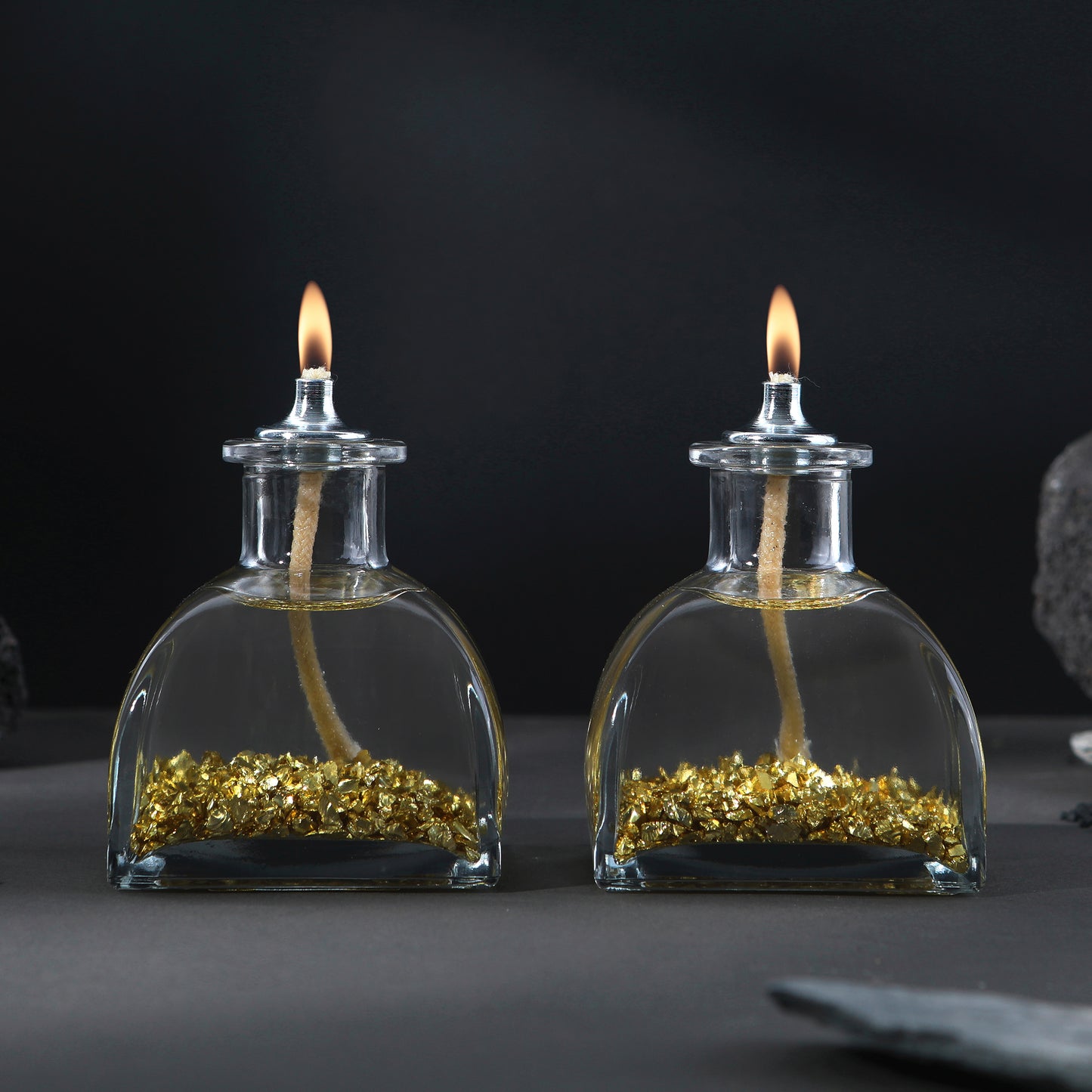 The Lux Bliss Stardust Decorative Oil Lamp Candle Set of 2 x 100 ml (2 x 3.38 Ounce)