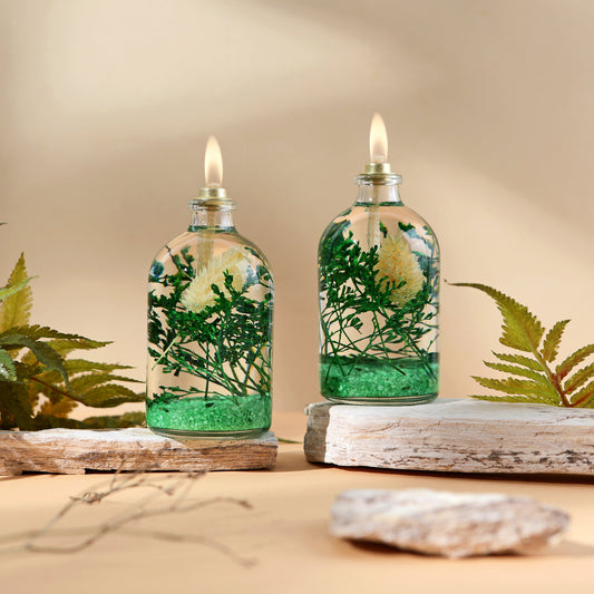 The Lux Bliss Green Decorative Oil Lamp Candle Set of 2 x 100 ml (2 x 3.38 Ounce)